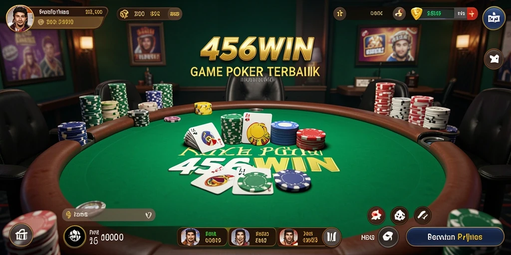 Screenshot gameplay 456WIN yang menampilkan suasana meja Poker yang seru.