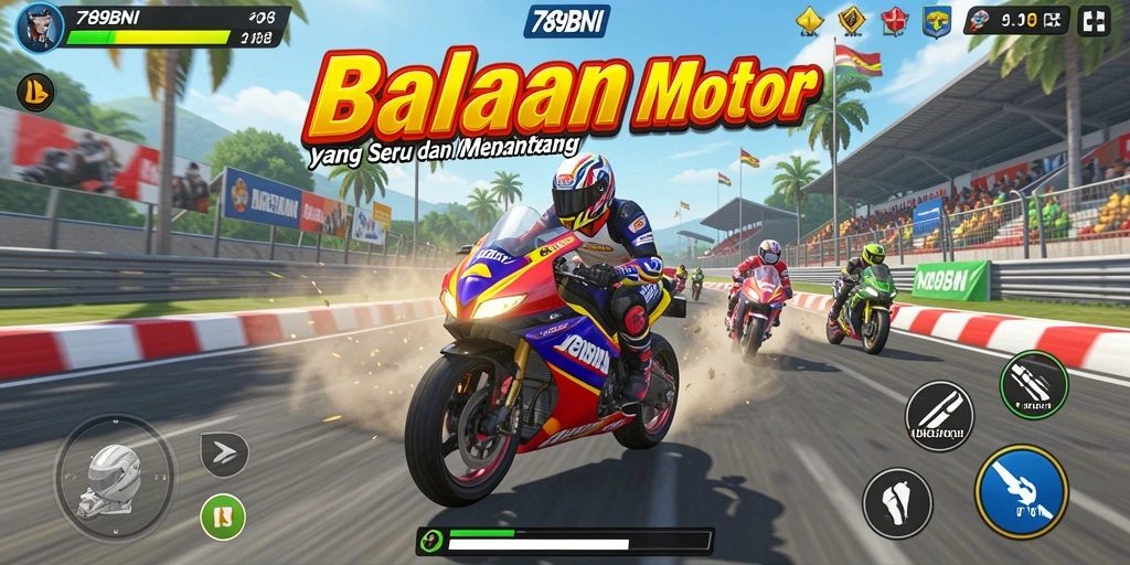 Gameplay seru dan menegangkan dari 789BNI dengan motor balap.