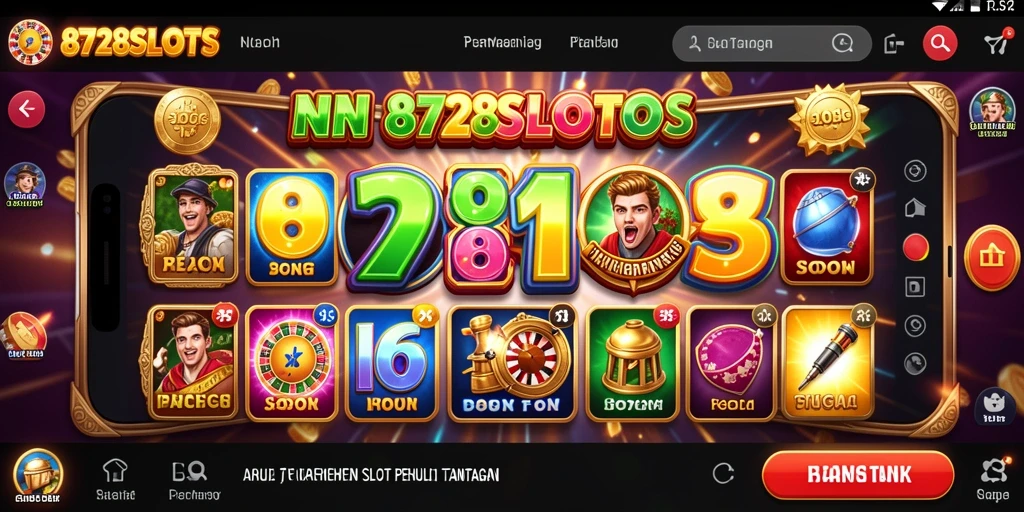 Screenshot dari gameplay seru di 8728SLOTS dengan berbagai mesin slot.