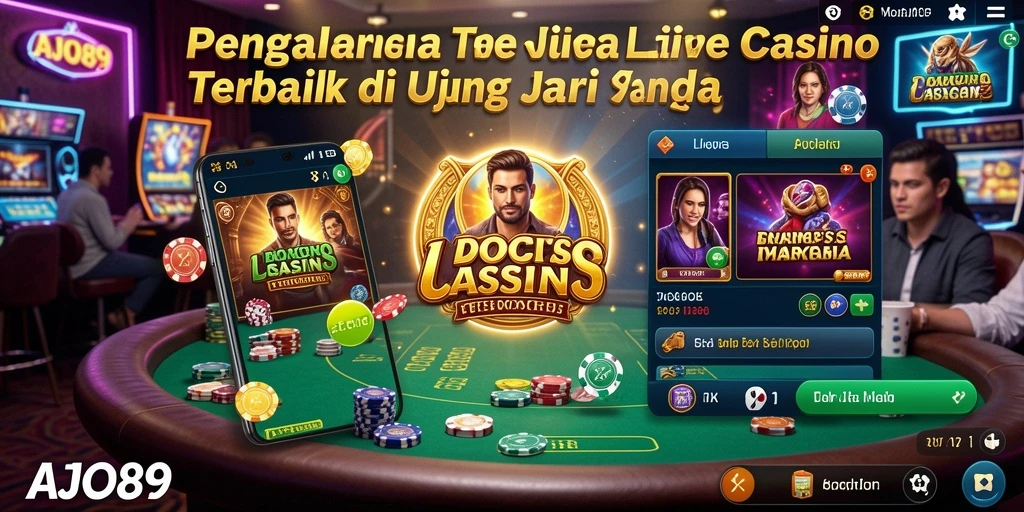 Tampilan gameplay Live Casino AJO89 dengan dealer langsung.
