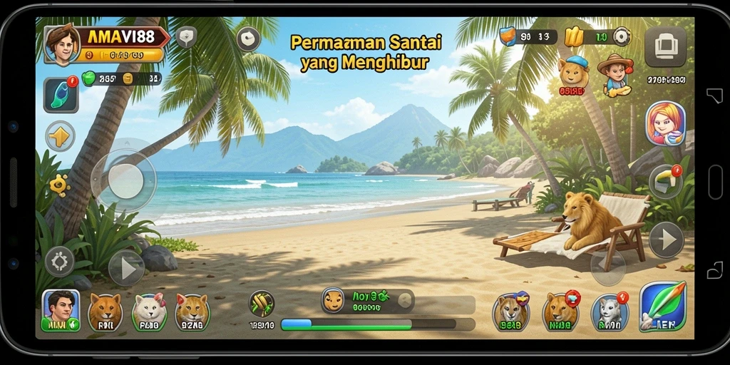 Menampilkan gameplay seru AMAVI88 dengan grafis menarik.