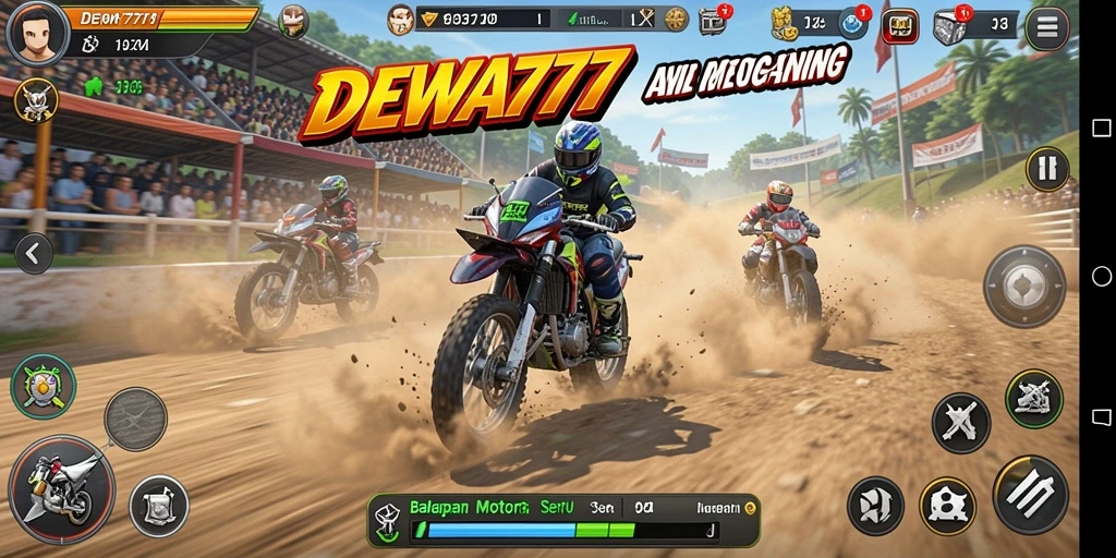 Gameplay seru DEWA777 dengan balapan motor yang menegangkan.