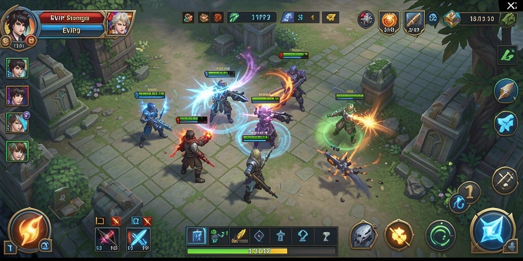 Screenshot EVIP2 menampilkan gameplay SLG yang penuh strategi dan kolaborasi.