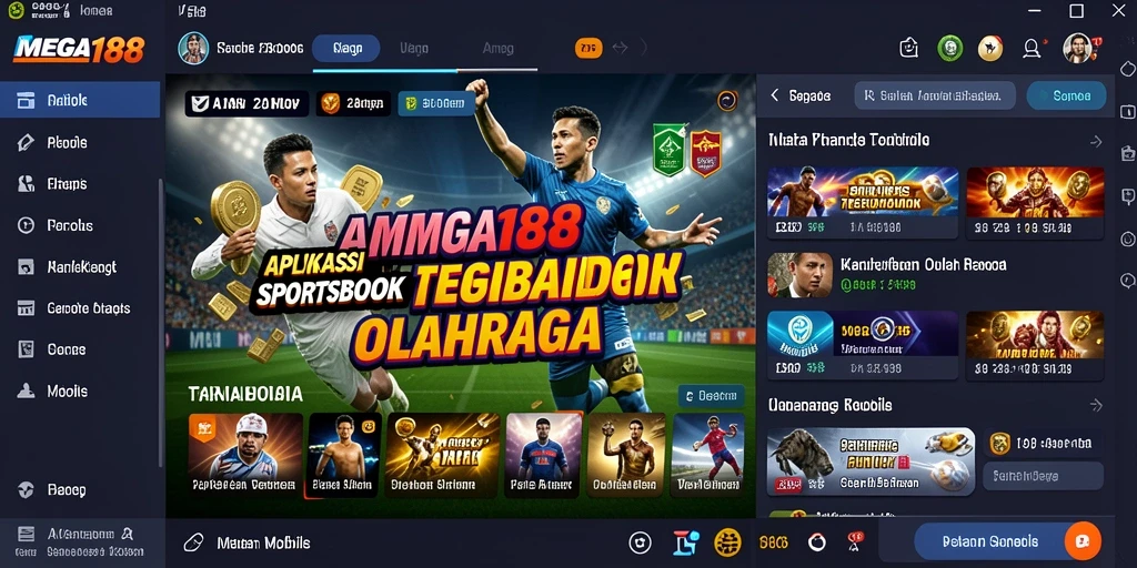 Tampilan utama MEGA188 yang menampilkan berbagai pilihan taruhan olahraga.