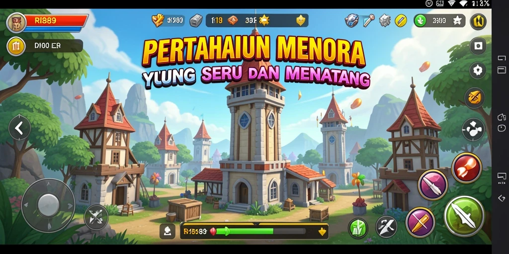 Gameplay seru Tower Defense dengan strategi menara yang beragam.