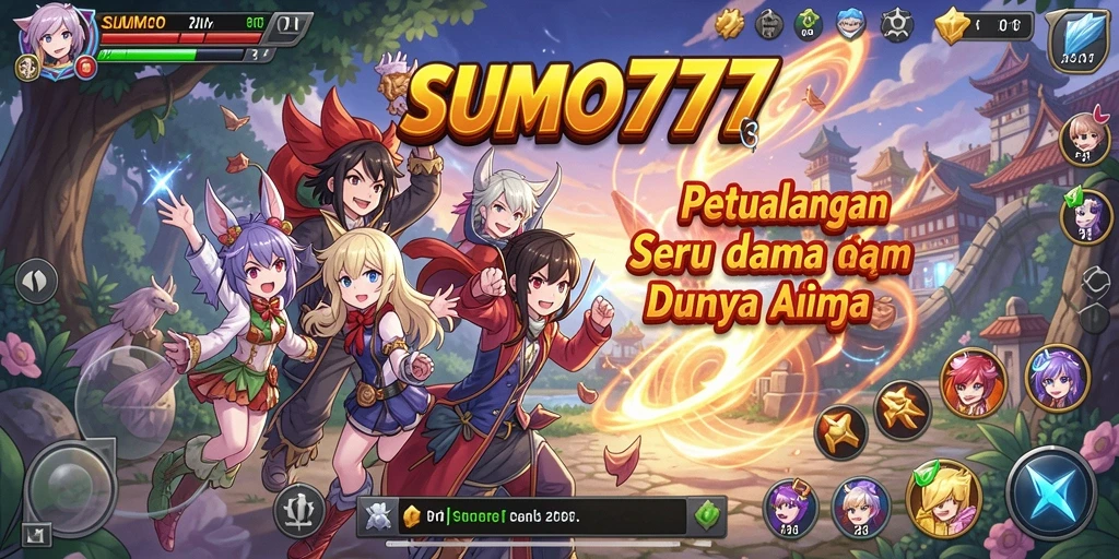 Tampilkan aksi seru dari gameplay Anime SUMO777.